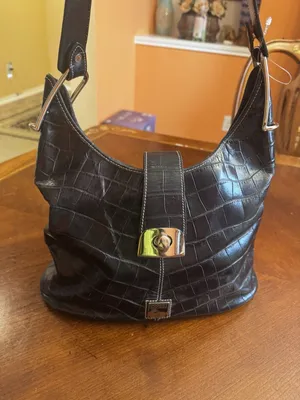 Dooney & Bourke Croc Embossed Genuine Leather Shoulder Bag MADE IN USA thumbnail 3