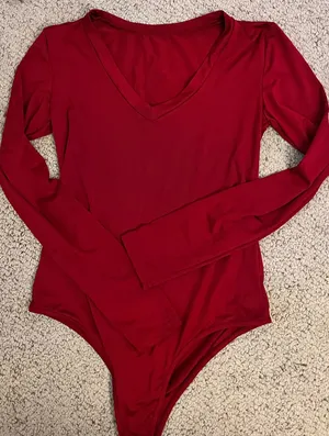 Long sleeve cherry red bodysuit  thumbnail 2