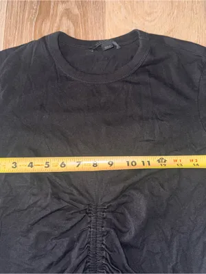 All Saints Black Front Scrunch T-Shirt - Size 6 thumbnail 6