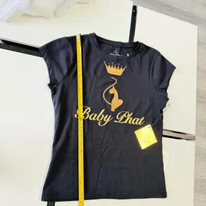 Title 🛍️ NWT Baby Phat Women's Black & Gold Rhinestone Logo T-Shirt - Size L ✨ thumbnail 6