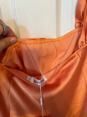 Beginning Boutique Ella Orange Off-Shoulder Formal Dress thumbnail 7