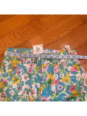 Zara High-Waisted Retro Floral Kick Flare Linen Pants Disco Cottagecore Sz 4 thumbnail 6