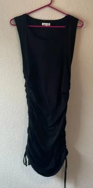 Good American size 4 black tank dress with drawstring sides thumbnail 1