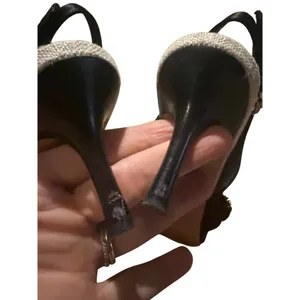 Tory Burch Penelope Black Slingback Heels Sz. 6.5 thumbnail 8