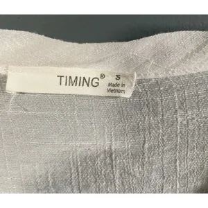 TIMING White Textured Button Front Tie Waist Dolman Sleeve Blouse Top Size S thumbnail 3