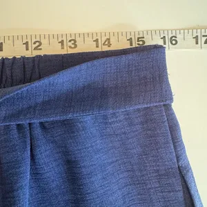 Elodie Tie Waist Shorts Blue High Rise Elastic Waist Casual Summer Flowy Size L thumbnail 9