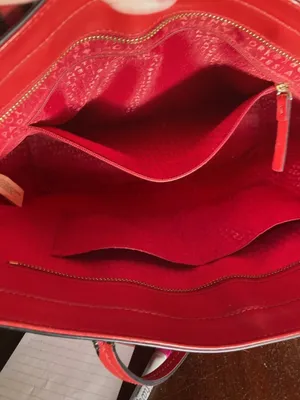 kate spade Red Smooth Leather Sawyer Street Tory Tote with Charm thumbnail 10