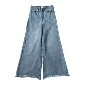 Frame Le Palazzo Crop High Rise Wide Leg Raw Hem Jean Light Wash Size 27 thumbnail 2