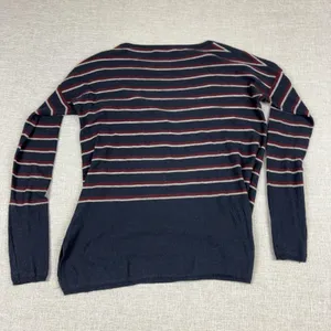 Vince Sweater Womens XS Blue Wool Cashmere Crew Neck Striped Knit Pullover thumbnail 7