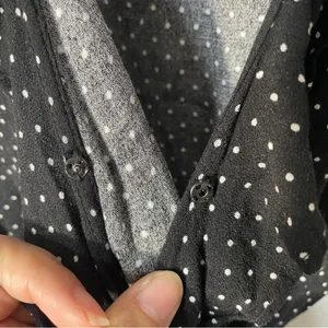 Who What Wear Black and White‎ Polka Dot Wrap Dress Women’s size M thumbnail 5