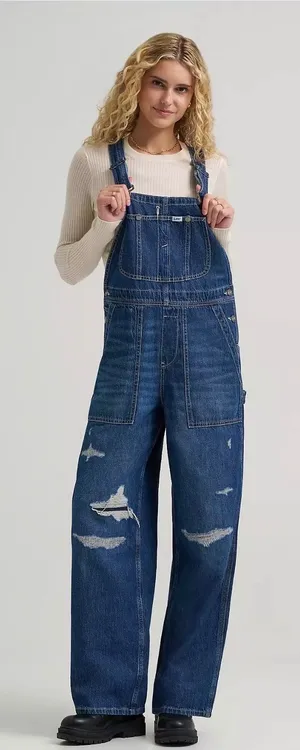 Lee Relaxed Overall Blue Theory Distressed Denim Workwear 112371925 Small thumbnail 1