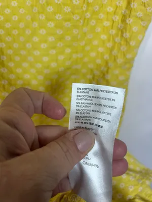 Urban Outfitters Yellow White Floral Textured Square Neck Mini Dress XS thumbnail 5