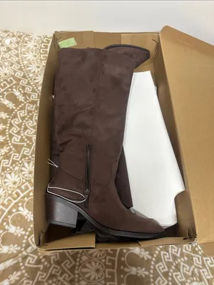 Universal Thread Dark Brown Suede like Over-the-Knee Boots with Side Zip&Fringe thumbnail 1