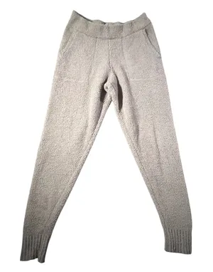 UGG Fleece Jogger Pants Women‎ Medium Beige Textured Knit Lounge Pockets thumbnail 1