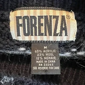 Vintage 90s Forenza Wool Blend Sweater Women’s Oversized Medium Black White thumbnail 5