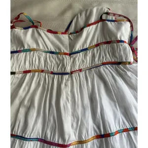 Antonio Melani Keri Tiered Dress White Cotton Rainbow Trim Size 8 Women’s thumbnail 12