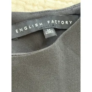 English Factory Drop Waist Mixed Media Dress‎ Medium Black Smocked Shift thumbnail 3