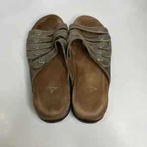 Dansko Janie slide sandals gold bronze metallic‎ leather Strappy women's size 41 thumbnail 5