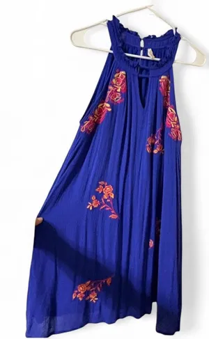 Entro Royal Blue Bohemic Embroidered Maxi Dress thumbnail 2