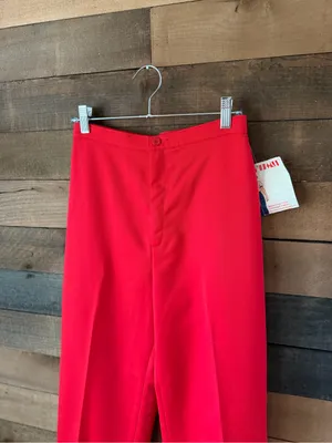 Vintage Levi’s Womenswear Red High Waist Trousers Deadstock 70s Pants thumbnail 3