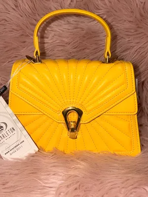 Scarleton Yellow Quilted Top-Handle Satchel with Detachable Strap thumbnail 12