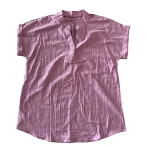 Women's Short Sleeve Lavender Color Tunic Style Top Size Medium #260605 thumbnail 1