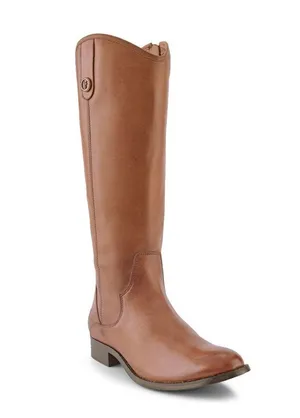 FRYE Leather Tall Boots in Cognac Brown, Western Inside Zip Size 5 NEW thumbnail 2