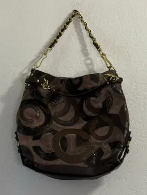 Coach Brooke Inlaid C Leather Suede Large Hobo Shoulder Bag 14340 15x13 thumbnail 1