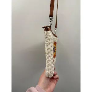Earthbound Trading Crochet Granny Square Crossbody Bag Cream Boho Festival Purse thumbnail 5