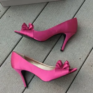 NWT Jacqueline Ferrar Satin Tiffany Peep Toe Heels | Satin Peep Toe Heels thumbnail 8