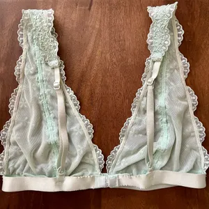 Vintage Lace Mesh Bralette Green thumbnail 2