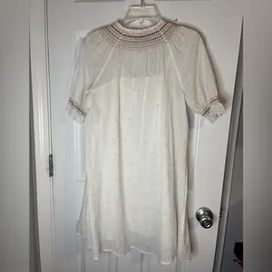 Madewell Rainbow Smocked Pom Trapeze Dress thumbnail 9