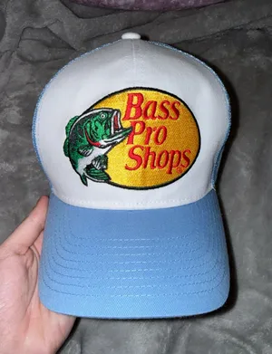 Bass Pro Shops blue and white trucker hat thumbnail 1