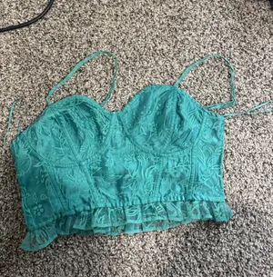 Free People Intimately cropped corset ruffle lace top thumbnail 1