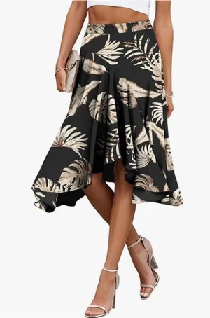 NEW Midi Flowy High Waist High Low Midi Skirt XL thumbnail 1