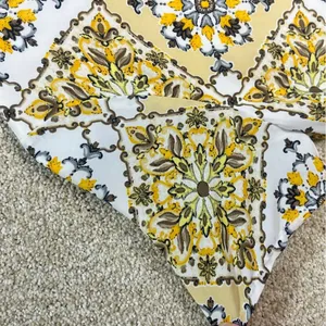 Lulus yellow pattern dress spring summer‎ xs relaxed fit short sleeves maximal thumbnail 3