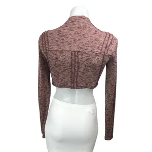 Urban Outfitter Out From Under Burgundy Long Sleeve Knit Sweater Crop Top Size S thumbnail 2