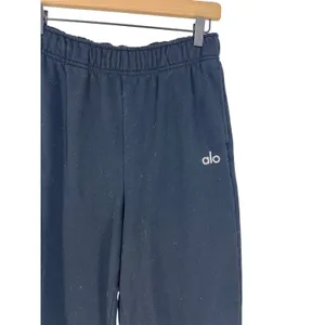 Alo Yoga Accolade Black Crewneck Jogger Sweatpants Set Estimated Small thumbnail 7
