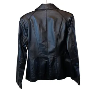 East 5th Black‎ Genuine Leather Button Front Coat Medium thumbnail 4