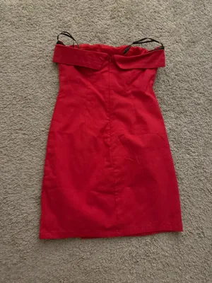 NWT hello Molly strapless red dress thumbnail 2