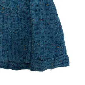 Habitat Sweater Blue Speckled Mock Neck Chunky Knit Rolled Cuff Lagenlook Boho L thumbnail 5
