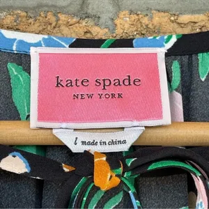 KATE SPADE NEW YORK KATE SPADE Floral Garden Tulip Dress In Black LARGE thumbnail 8