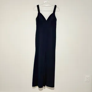 Vera‎ Wang sweetheart front slit gown navy blue size 8 thumbnail 3
