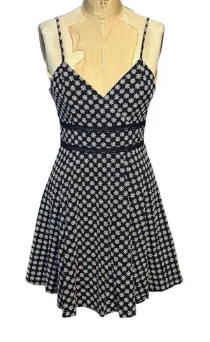 Francesca's Collection Trixxi Embroidered Floral Spaghetti Strap Mini Dress Blue thumbnail 1