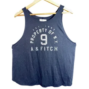 Abercrombie & Fitch Property of N.Y. Black White Knit Graphic Tank Top Size L thumbnail 2