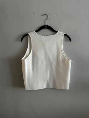 The native one white vest top silver organic buttons thumbnail 6
