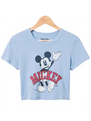 Junk Food Mickey Mouse Wave Graphic Baby Tee Blue Disney NWT Size Large thumbnail 2