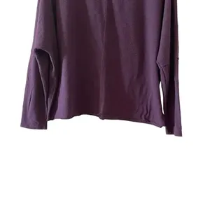 H by Bordeaux Burgundy Lightweight Cropped Stretchy Soft Womens Sweater SZ L thumbnail 4