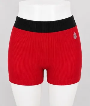 Free People Movement Prajna Ribbed Biker Shorts Summer‎ Cherry Red Women's M/L thumbnail 1