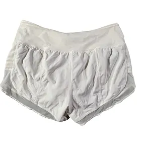 Lululemon Mind‎ Over Miles Shorts Womens 6 White Mesh Trim Athletic Running thumbnail 2
